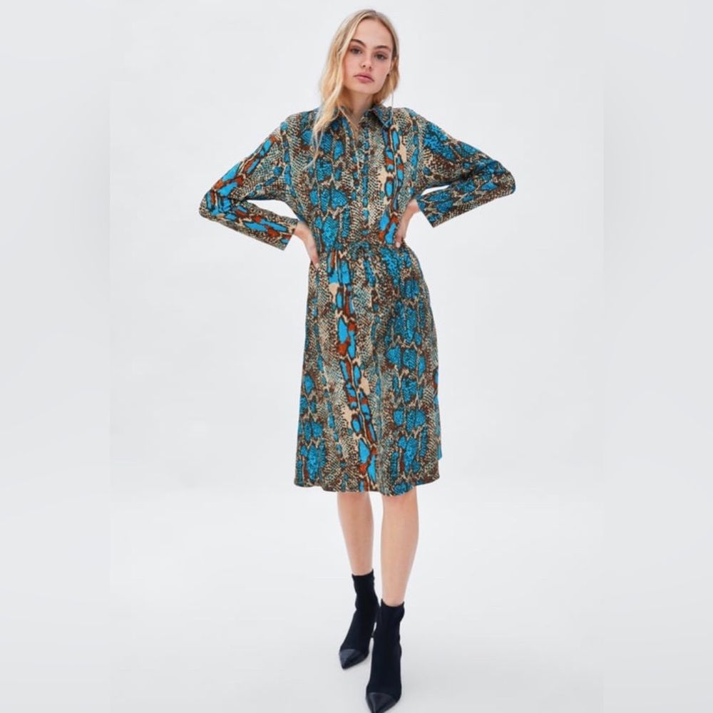 Zara snake skin colored dress